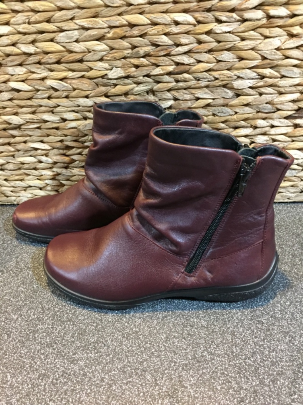Hotter Burgundy Zip Ankle Boots - Picture 9 of 13
